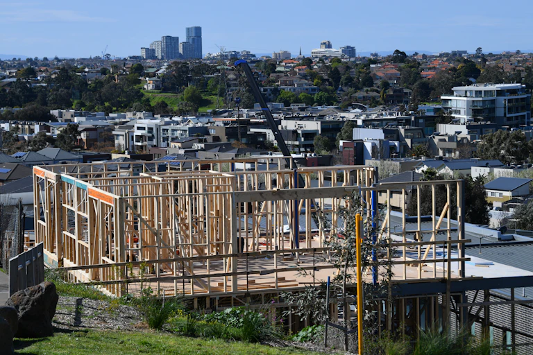 housing being constructed