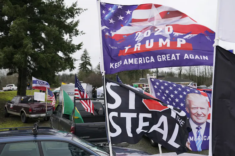 Trump and Stop the Steal signs