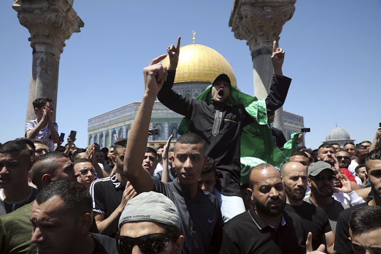 A protest against Israeli airstrikes