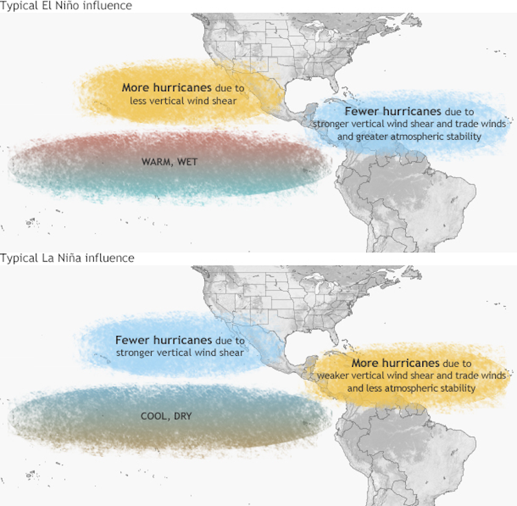 Map with text explaining differences