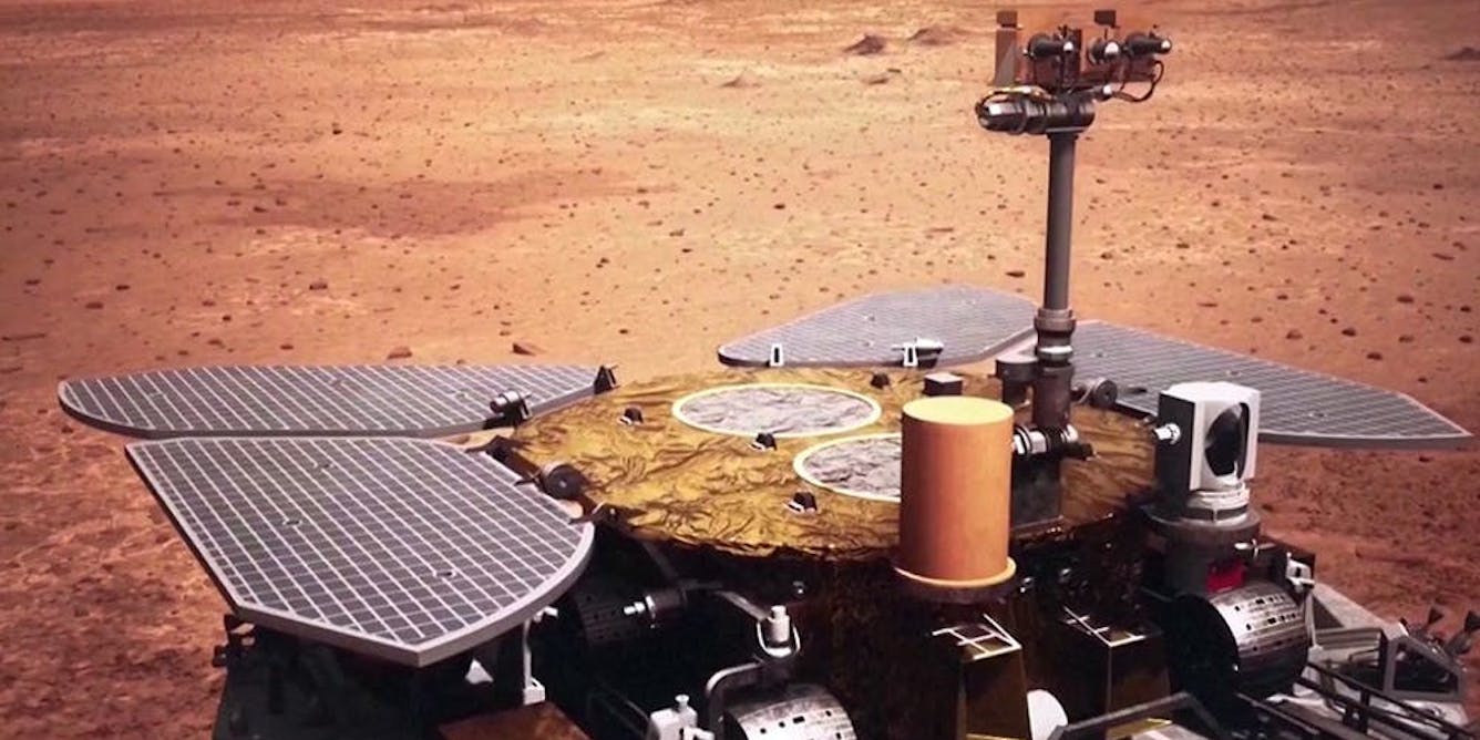 Марсианский зонд. Китайский марсоход «Чжужун». Марсоход Чжужун на Марсе. Китайский марсоход 2021. Китайский марсоход на Марсе.