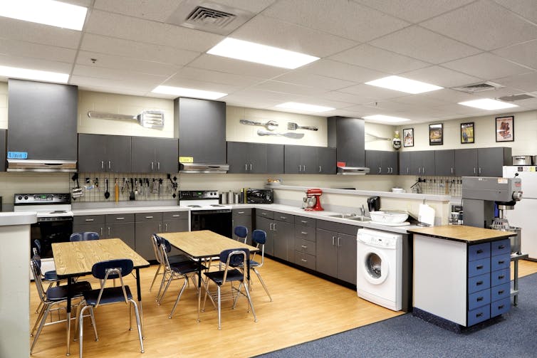 A school kitchen facility.