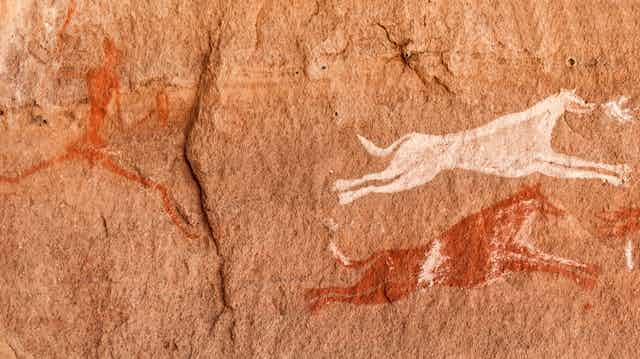 Petroglyph of a hunting scene