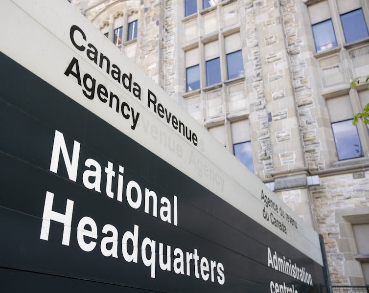 Canada Revenue Agency headquarters sign.