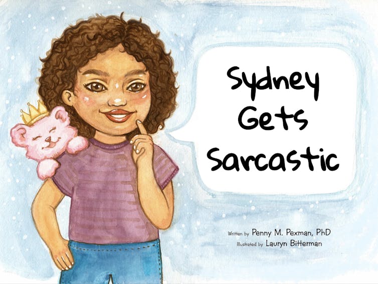 Illustrated book cover showing a little girl smiling and pensively holding up a finger.