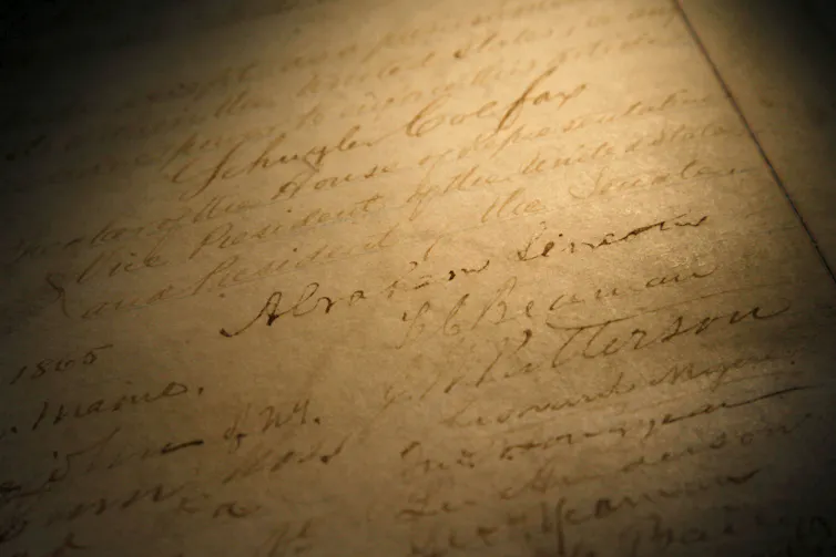 Abraham Lincoln's signature on the 13th Amendment