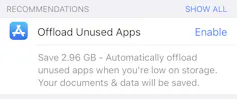 Offloading apps
