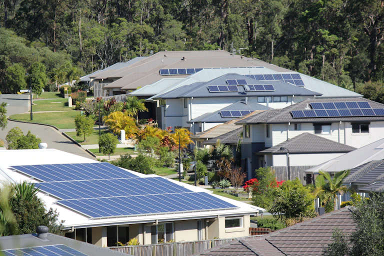 Solar panels on roofs