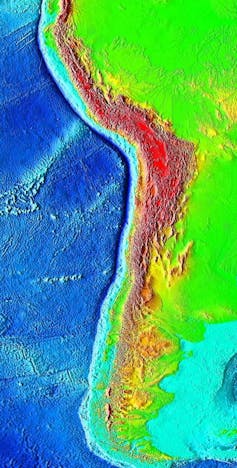Colour map of  Atacama Trench.