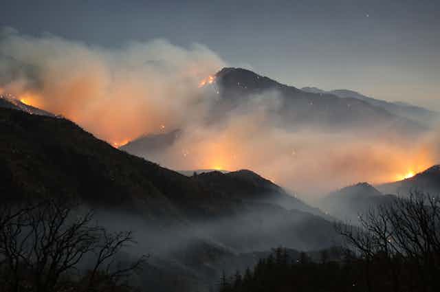 Several fires flare up on mountain sides