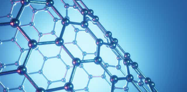 Illustration of a 2D material rolled into a tube structure.
