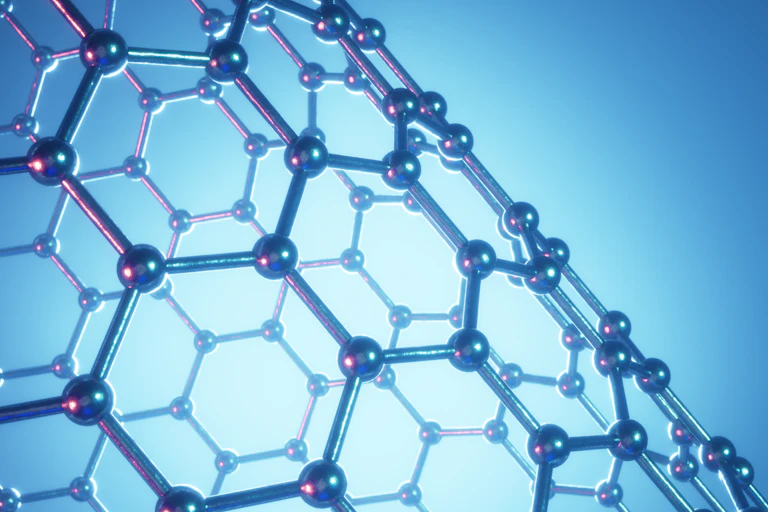 Illustration of a 2D material rolled into a tube structure.