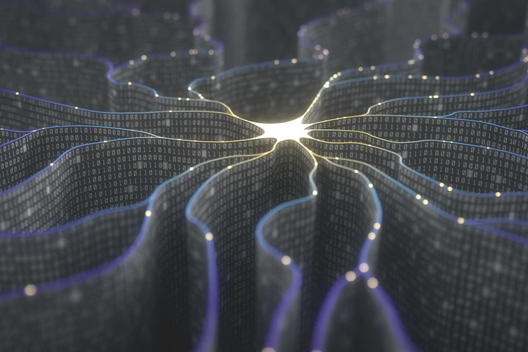 an illustration illuminating the central point of a network