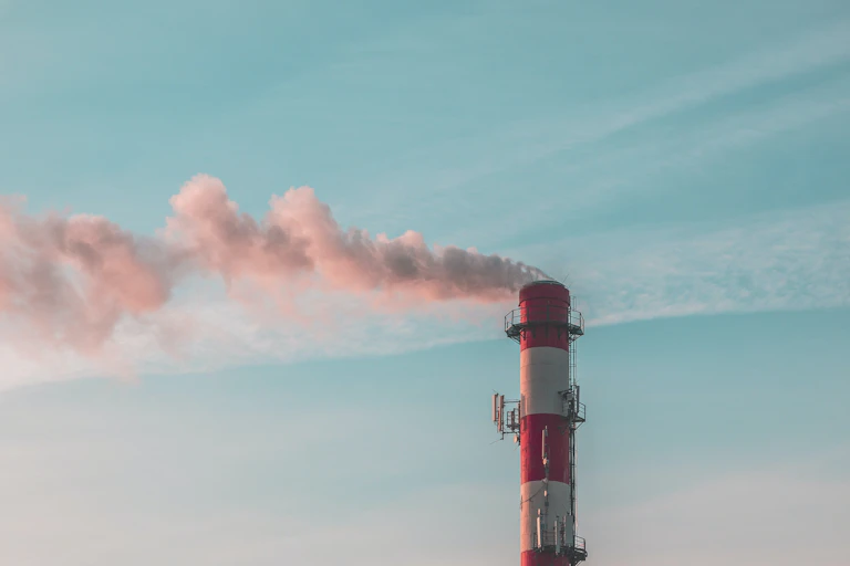 Factory chimney in Serbia
