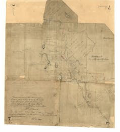 Map of land grants in Van Diemen's Land