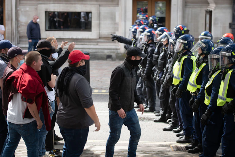 far-right protesters clash with police following Black Lives Matter protests