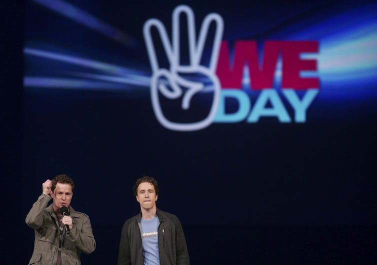 Marc and Craig Kielburger at WE Day celebrations.