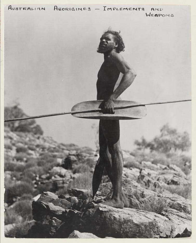 Indigenous man with spear