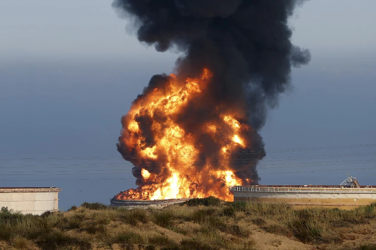 Incendie dans un dépôt pétrochimique
