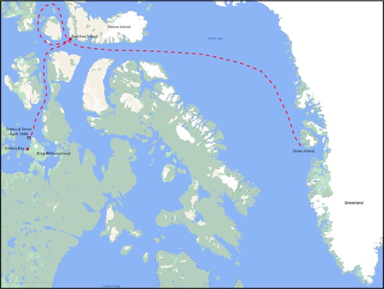 A map showing the expedition's journey