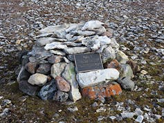 A commemorative cairn