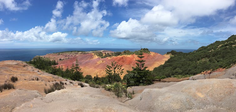 Landscape shot of Phillip Island, part of the Norfolk Island group