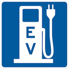 Señal de punto de recarga de coche eléctrico