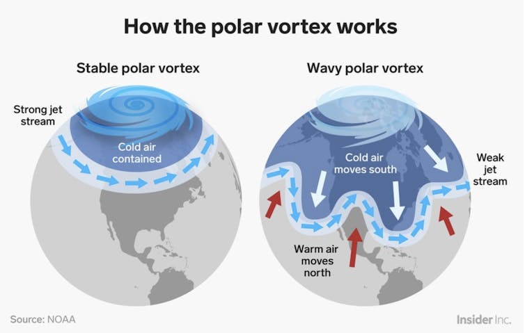Graphic explaing the polar vortex