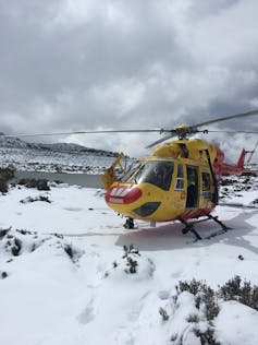 Helicopter in the snow