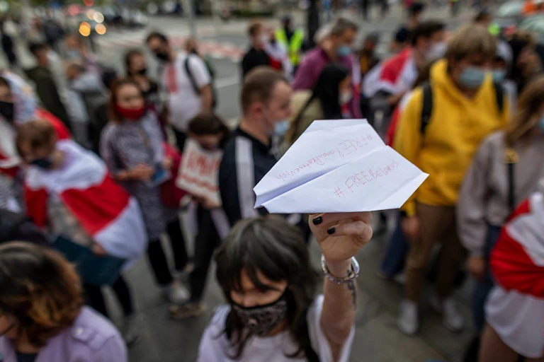 Manifestation pour Roman Protassevitch à Varsovie