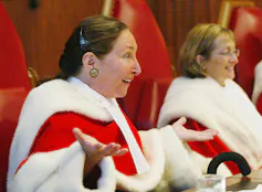 Justice Rosalie Abella gestures