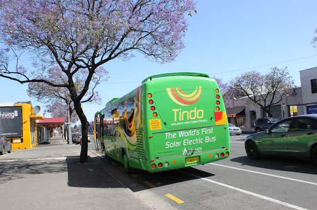 Solar electric bus in Adelaide street in 2013