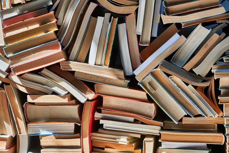 Lots of books mashed together