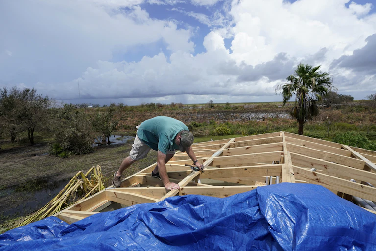 Wind does the most damage during hurricanes, often tearing roofs from buildings.
