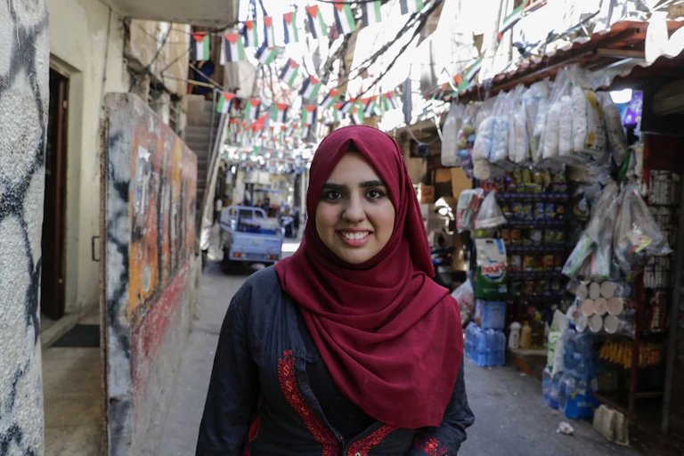 Une Palestinienne dans le camp de Chatila