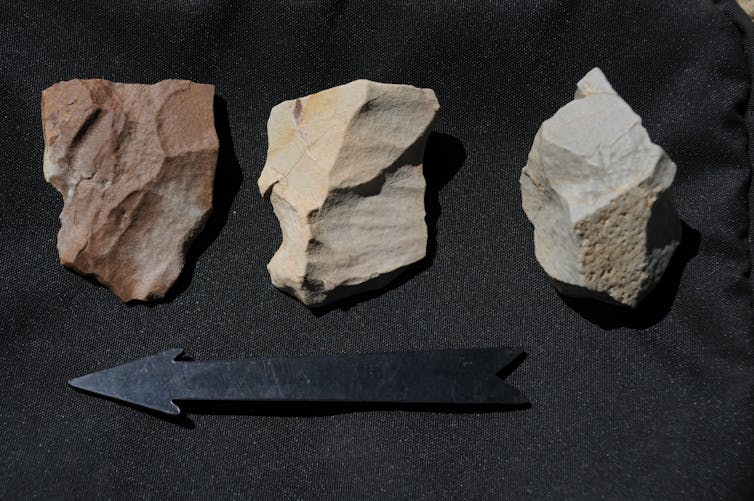 Stone tools taken from the Tibetan plateau