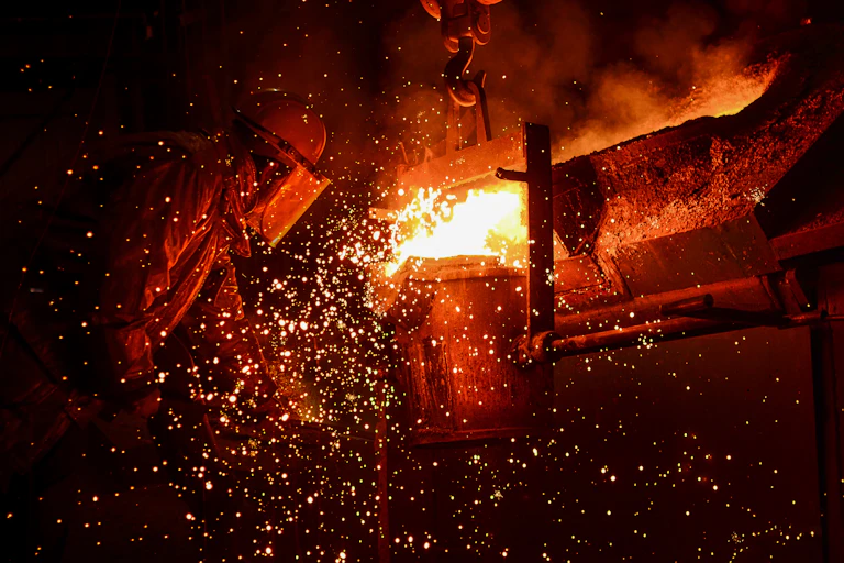 steelworker at furnace