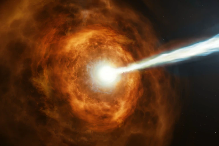 Artist's impression of a gamma ray burst.