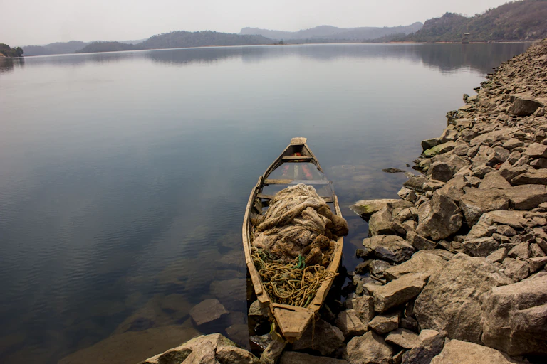 A canoe at the Usuma Dam in Abuja.