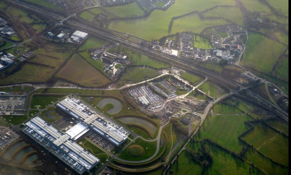 An aerial view of Facebook's data centre in Clonee, Ireland. 