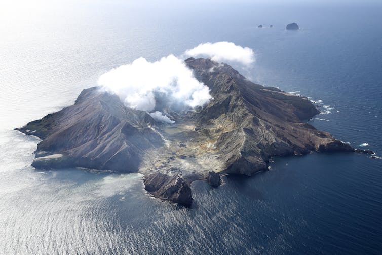 Aerial view of Whakaari White Island