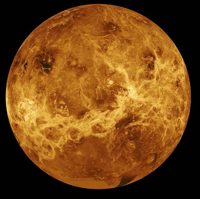 A computer generated view of Venus.
