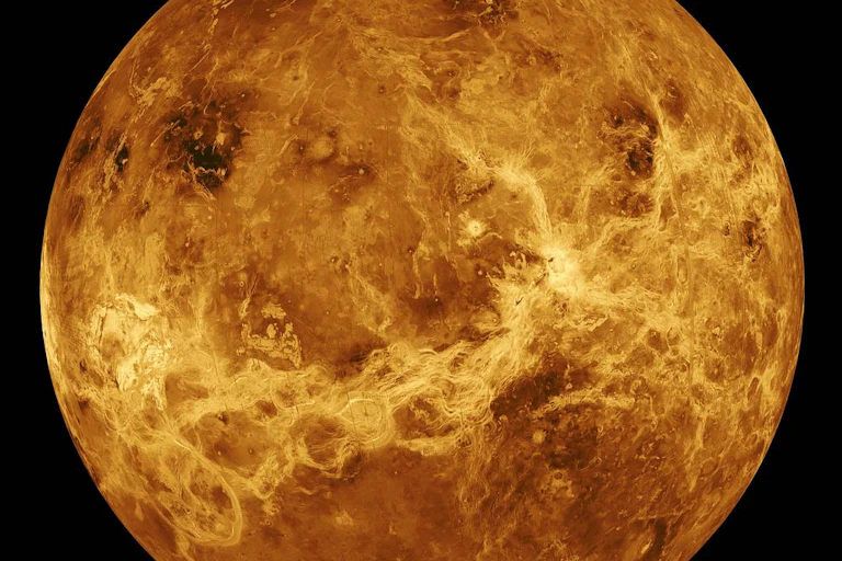 A computer generated view of Venus.