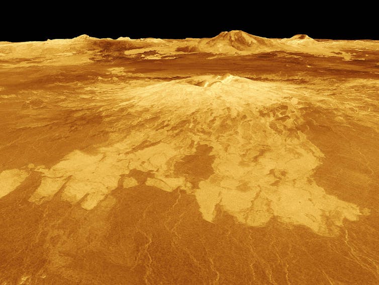 Computer-generated view of the surface of Venus