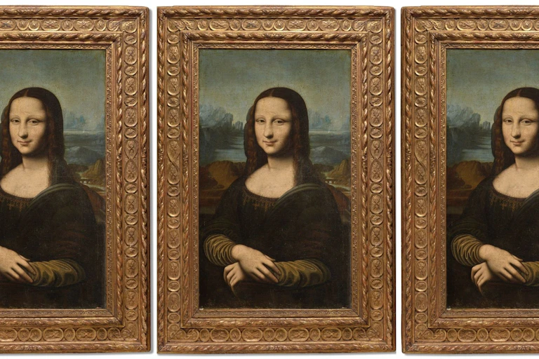 The Hekking Mona Lisa repeated three times.