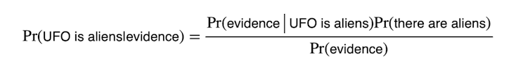 Image of the Bayesian formula.