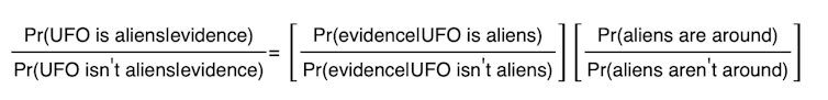 Image of the Bayesian formula.