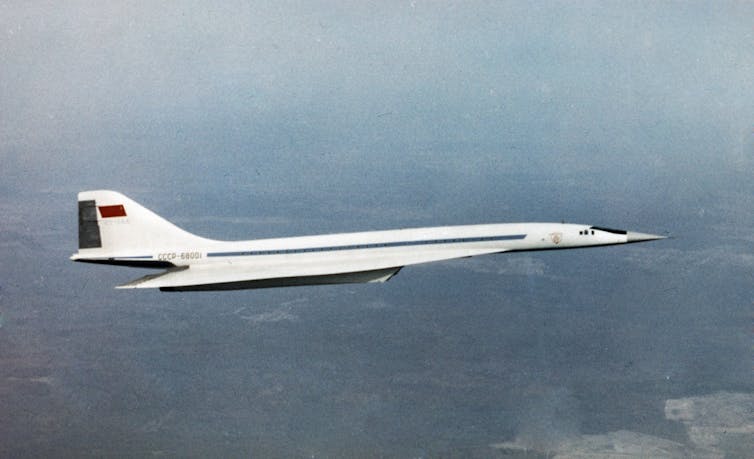 A Russian supersonic jet in flight