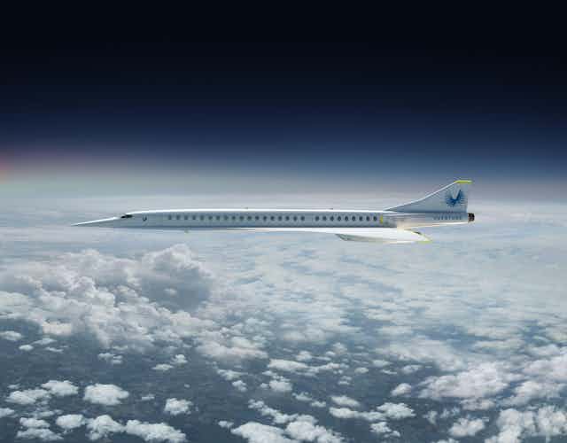 A supersonic jet in flight