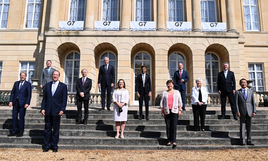 G7 finance ministers at London's Lancaster House on Saturday June 5. 